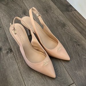 Coach slingback heels beige 6.5